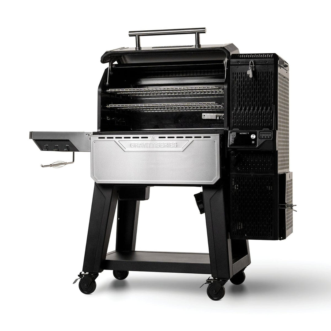 lid open Gravity Series XT Digital Charcoal Grill and Smoker