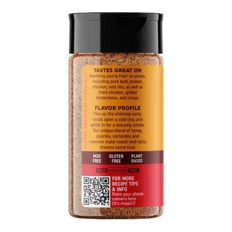 Fire & Smoke Society - Morning Buzz - Hot Honey Rub left side of bottle label