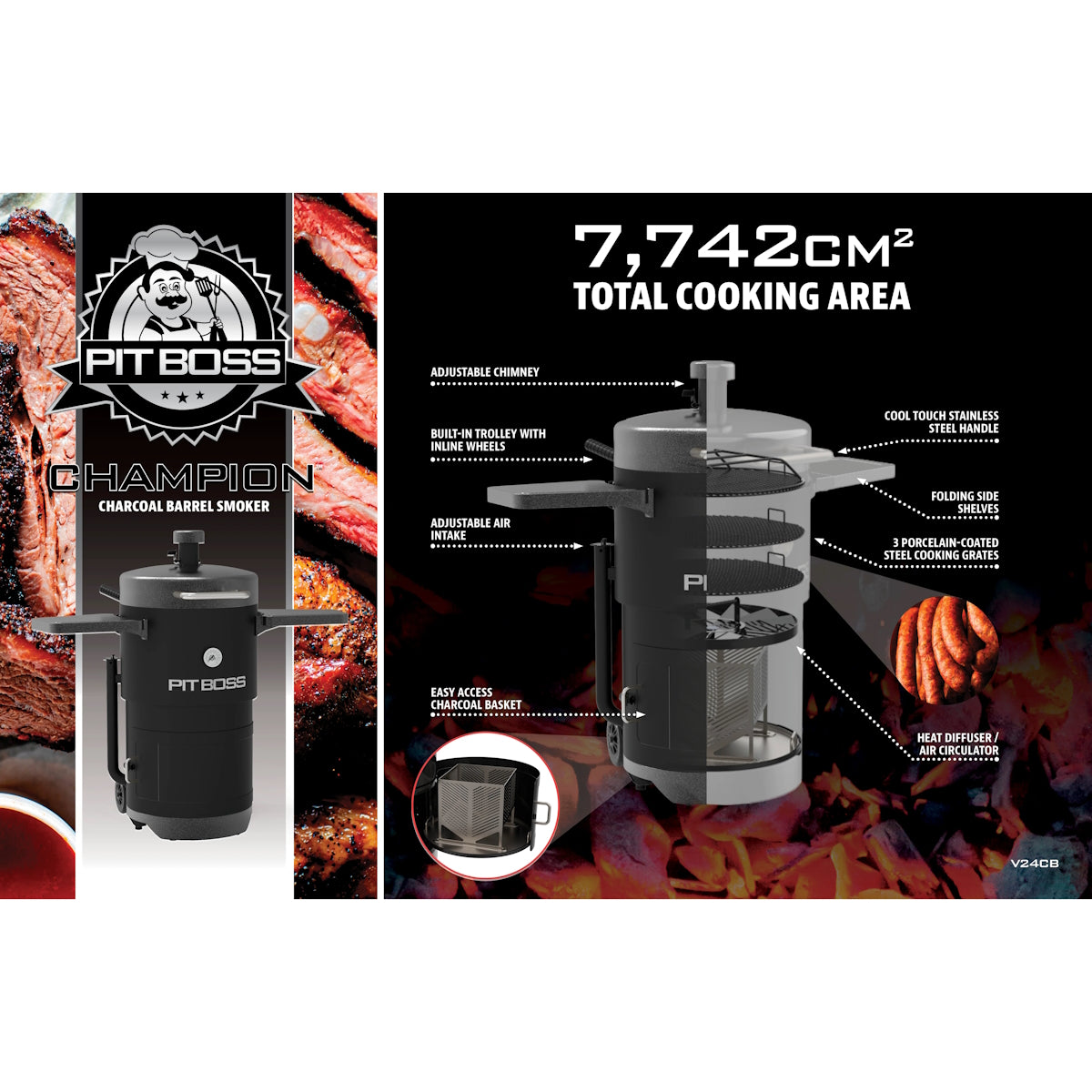 Pit Boss Grills | Pit Boss Champion Barrel Charcoal Smoker