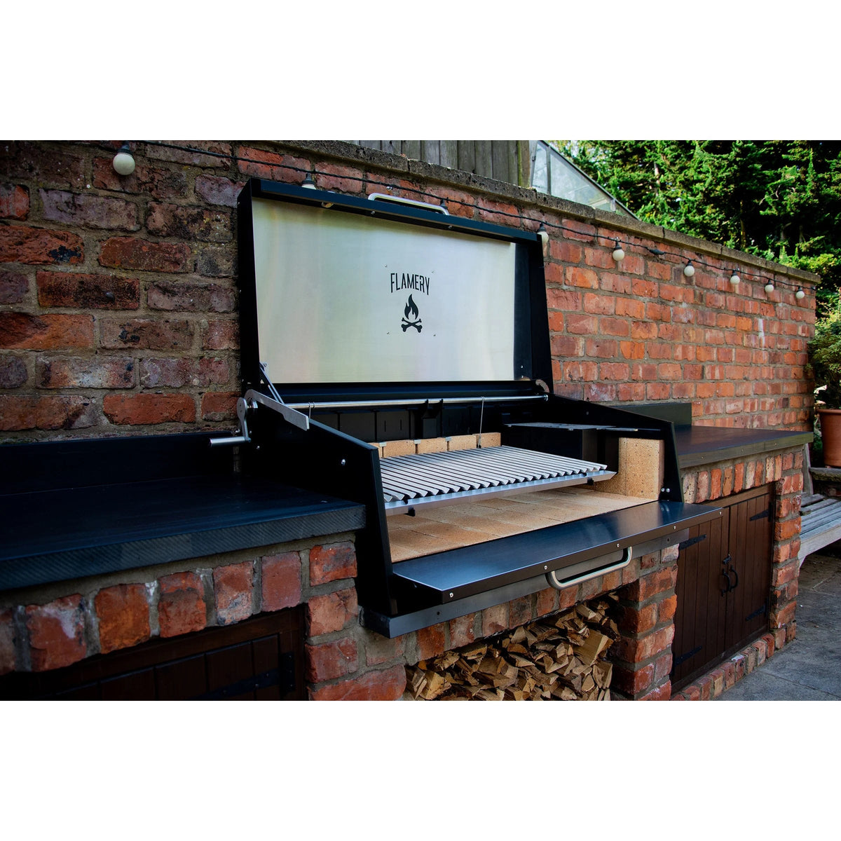 FLAMERY Large Asado Grill Built-in - Pro Smoke BBQ