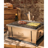 grilling food with Fold-Flat Portable Charcoal BBQ ProQ