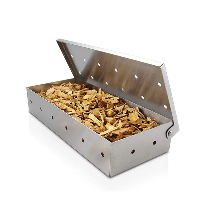 CMYK Smoker Box Für Gasgrill | Lange Räucherbox Mit 33 Löchern | Inkl. Silikonbürste