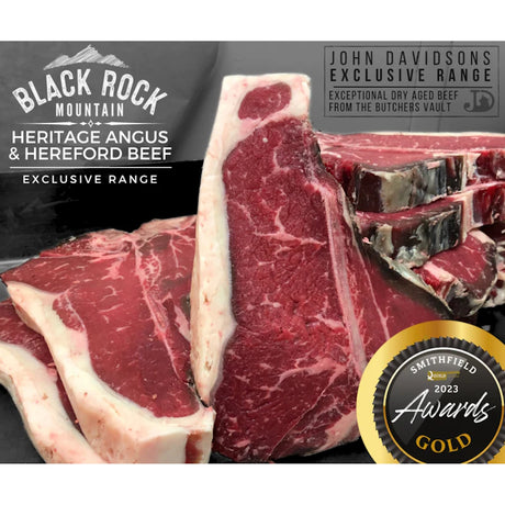 John Davidsons | Frozen Raw Meat | T-Bone Steak Black Rock Mountain