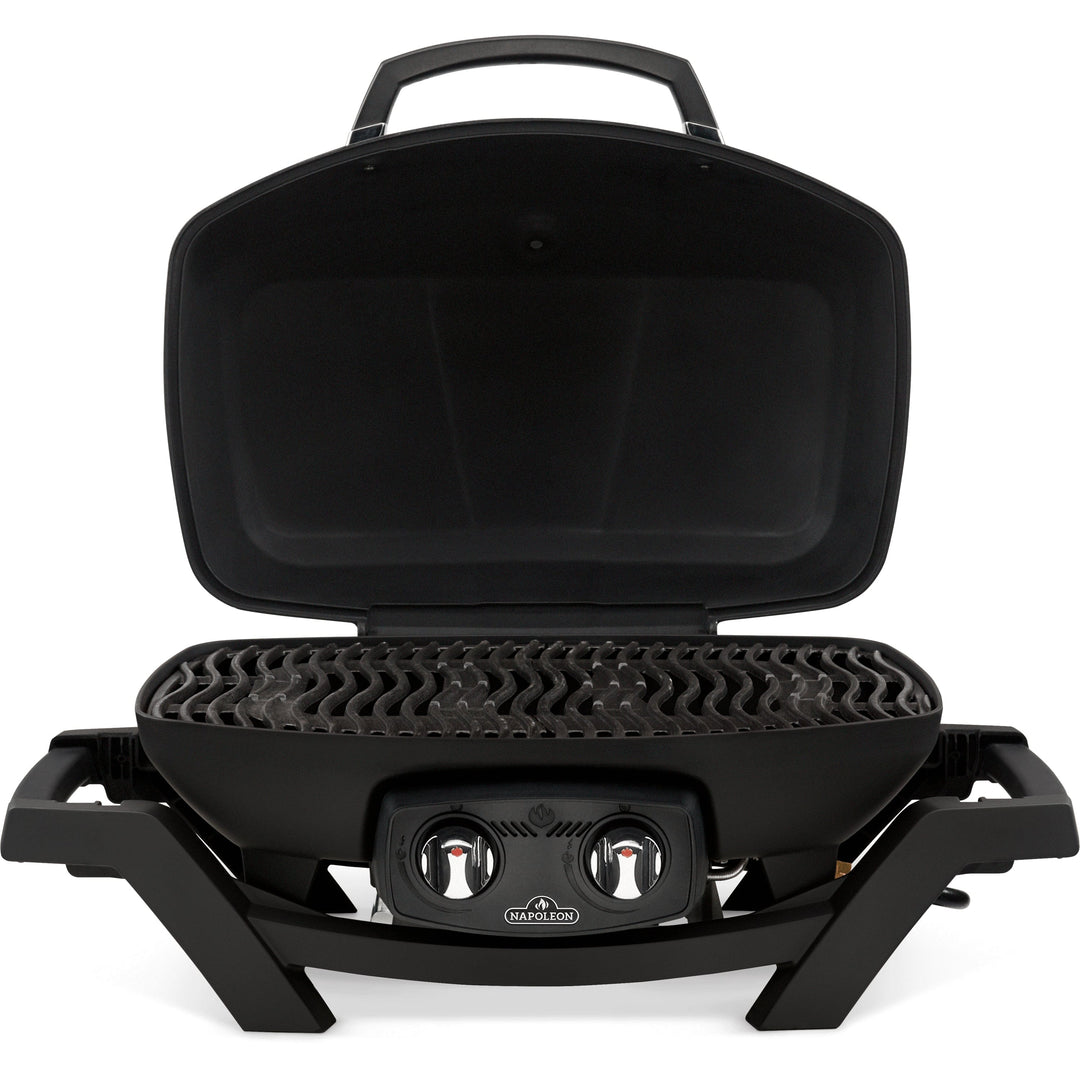 lid open Napoleon TravelQ Pro 285 Portable Gas Grill