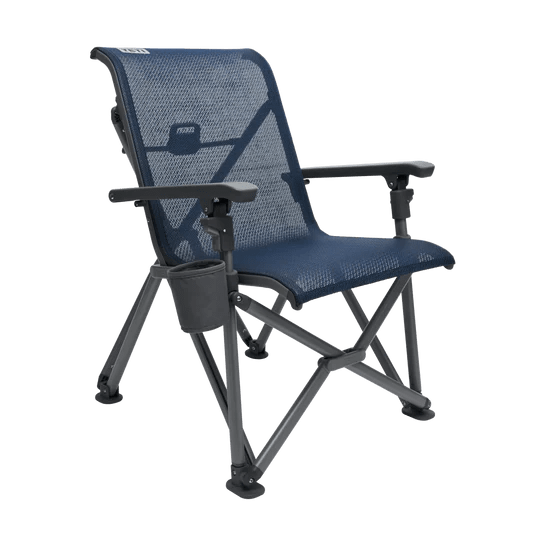 full view of a YETI - Trailhead Camp Chair showing its two armrest and a cupholder