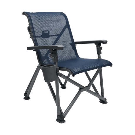 full view of a YETI - Trailhead Camp Chair showing its two armrest and a cupholder