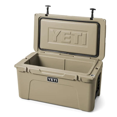 an opened empty YETI Tundra® 65 Cool Box - Tan