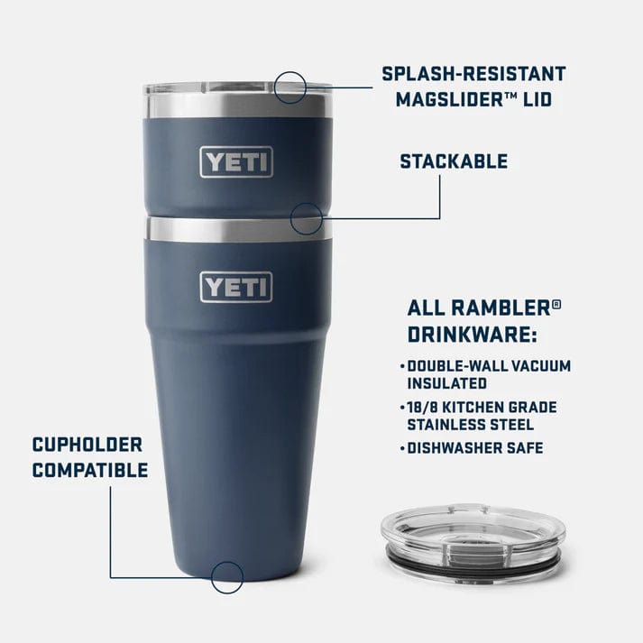 YETI - Rambler 30oz (887ml) Stackable Cup (Various Colours)