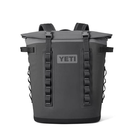 charcoal front folded YETI Hopper Soft Backpack Cooler