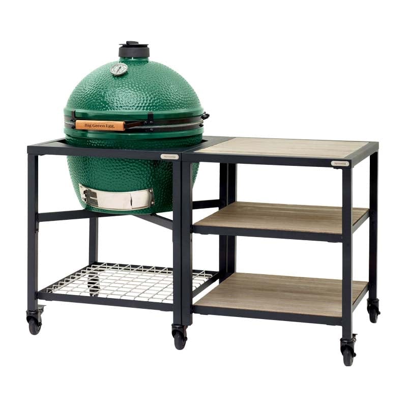 Big Green Egg | Modular Nest + Expansion Frame + Distressed Acacia Shelves