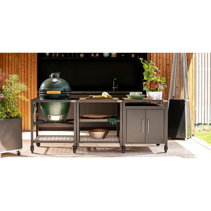 Big Green Egg | Modular Nest + Expansion Frame + Acacia Shelves Package