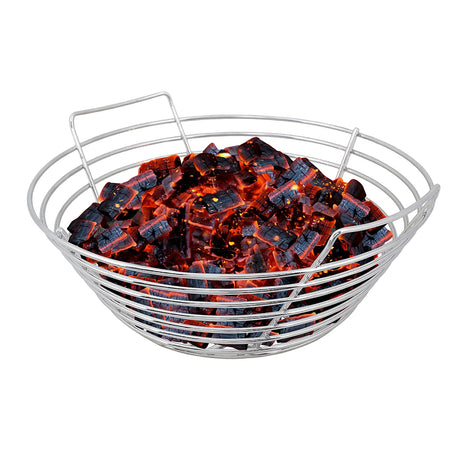 Kick Ash Basket Large Charcoal Basket  with hot coals
