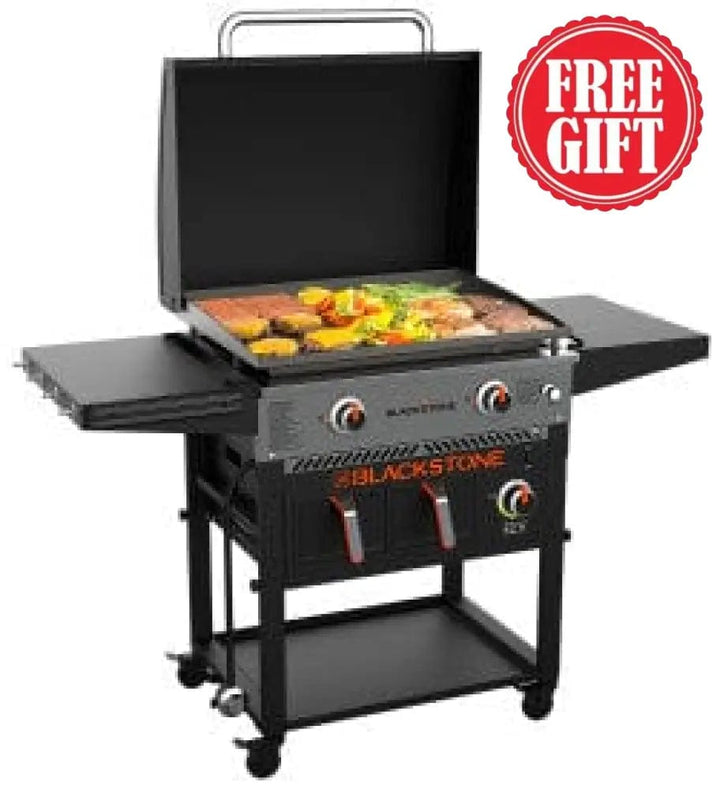 cooking on Blackstone 28inch Griddle with AirFryer