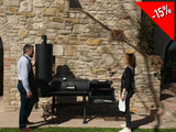 People Talking while Using the Cactus Jack 16 inch Chuckwagon Ranch Offset BBQ Smoker