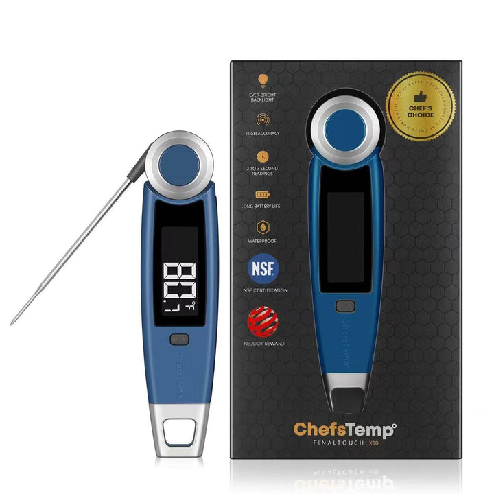 Instant Read Meat Thermometer navy with original package