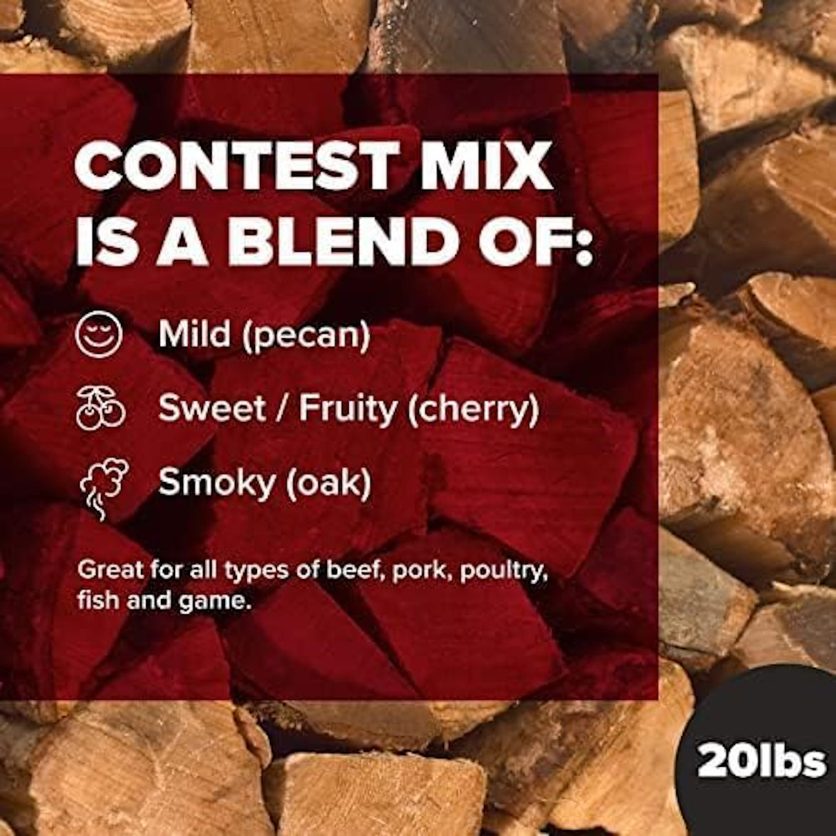 BBQr's Delight | Contest Mix | Pecan/Cherry Mix With Oak Pellet Grill Fuel  | 9Kg Bag