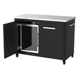 Cozze Outdoor Cooler door open with glass door closed