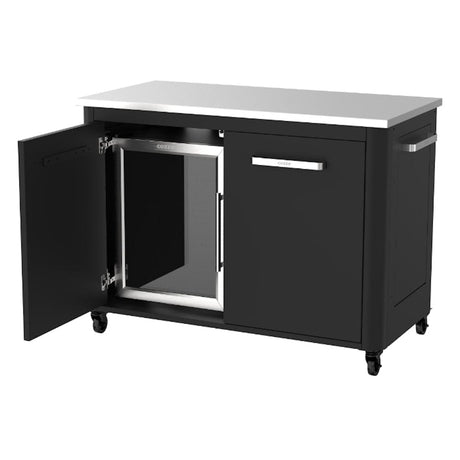 Cozze Outdoor Cooler door open with glass door closed