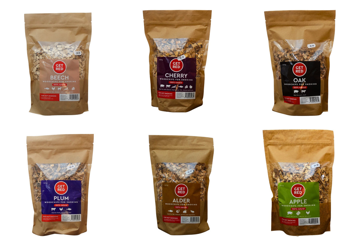 Get Red Smoking Wood Chips (Various Flavours)