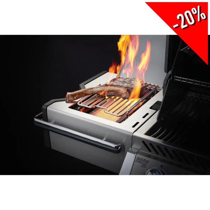 grilling food on Napoleon Prestige PRO 665 RSIB side burner