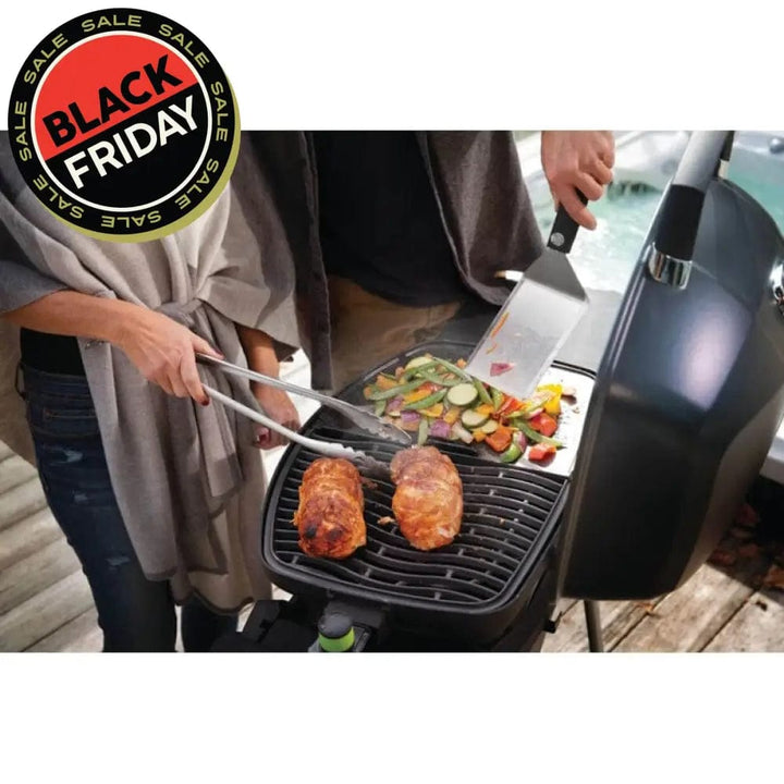 grilling food with Napoleon Electric Portable BBQ Grill