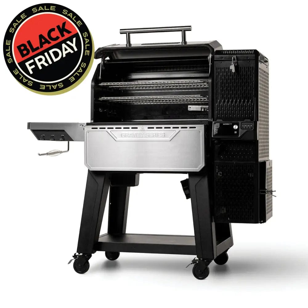 lid open Gravity Series XT Digital Charcoal Grill and Smoker