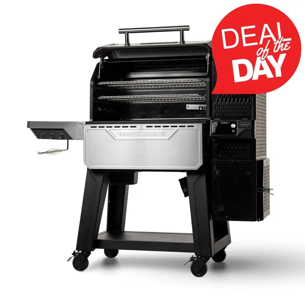 lid open Gravity Series XT Digital Charcoal Grill and Smoker