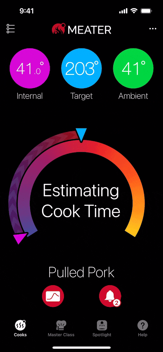 Meat thermometer top with app