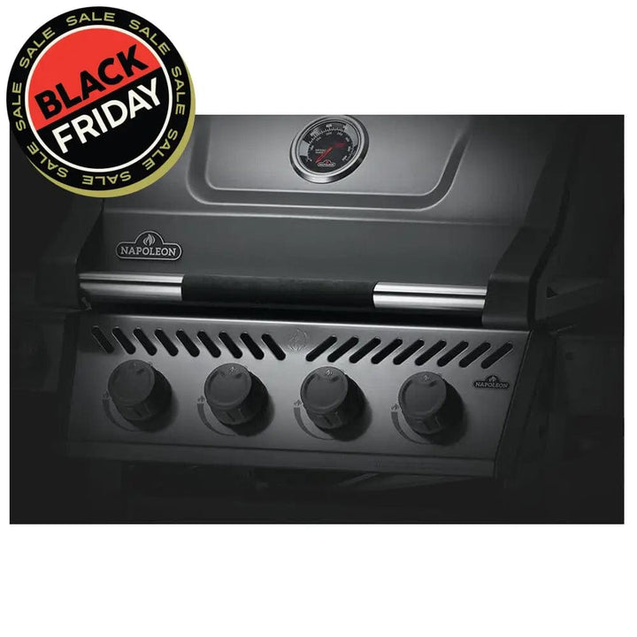 Napoleon Freestyle 425 4-Burner Gas Grill knobs and closed lid