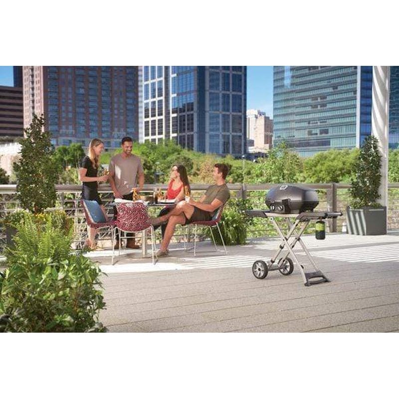 Napoleon Portable Gas Grill with Scissor Cart outdoors