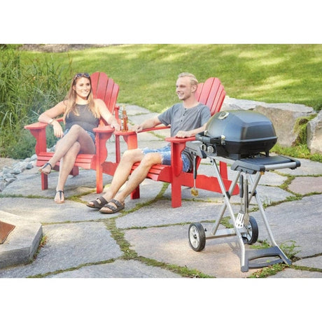 Napoleon Portable Gas Grill with Scissor Cart outdoors