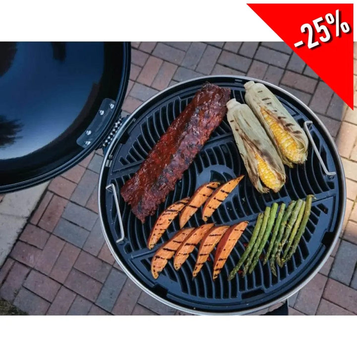 food on Napoleon PRO Charcoal Black Kettle Grill