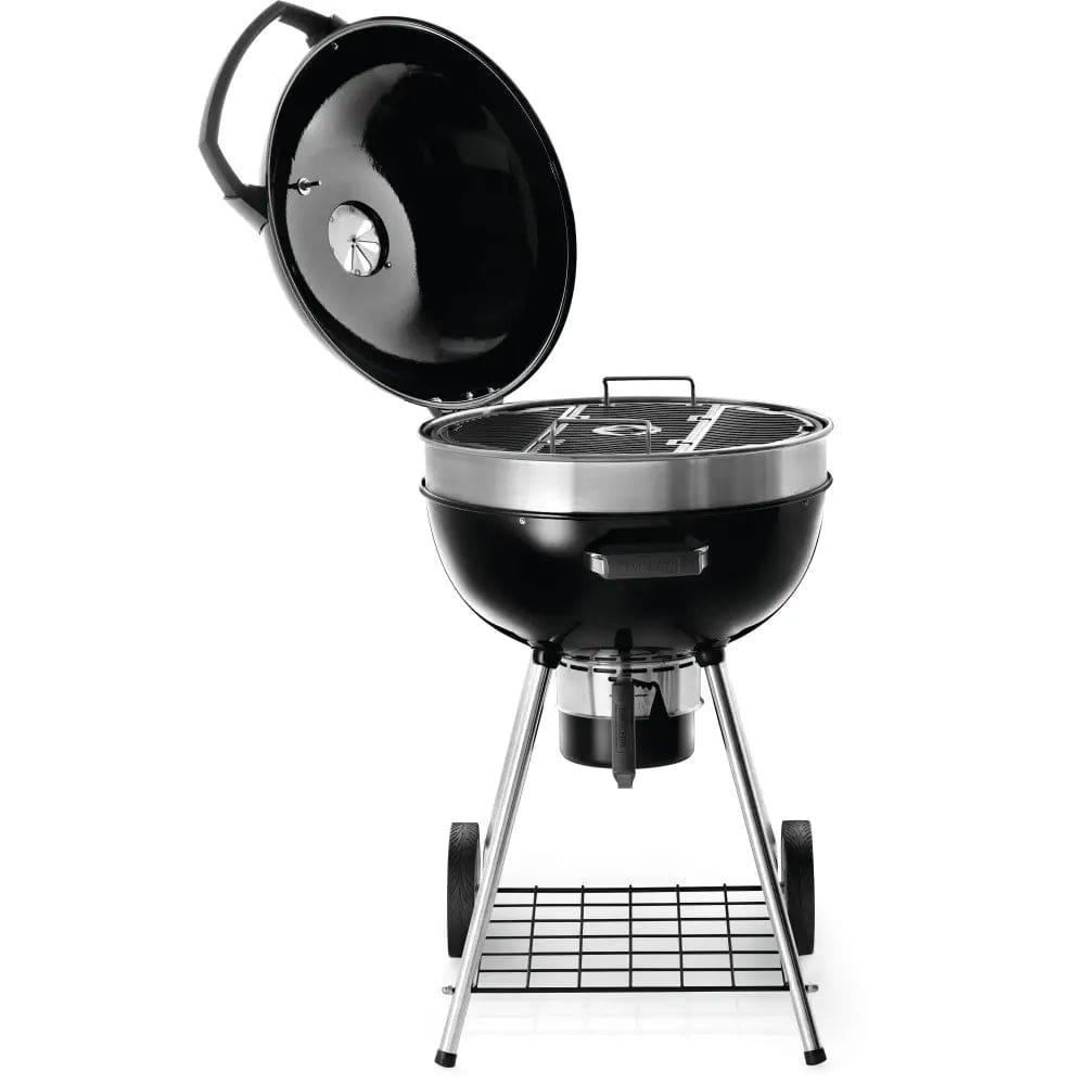 Napoleon PRO Charcoal Black Kettle Grill lid open