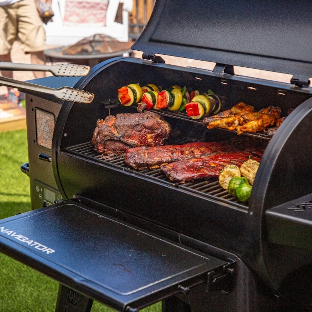 preparing food on Pit Boss 850G Navigator Series Grill