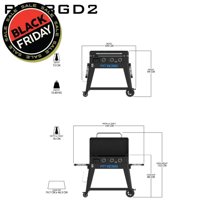 Pit Boss Grills | 3-Burner Ultimate Lift-Off Plancha + Free Tool Kit Gas Griddles