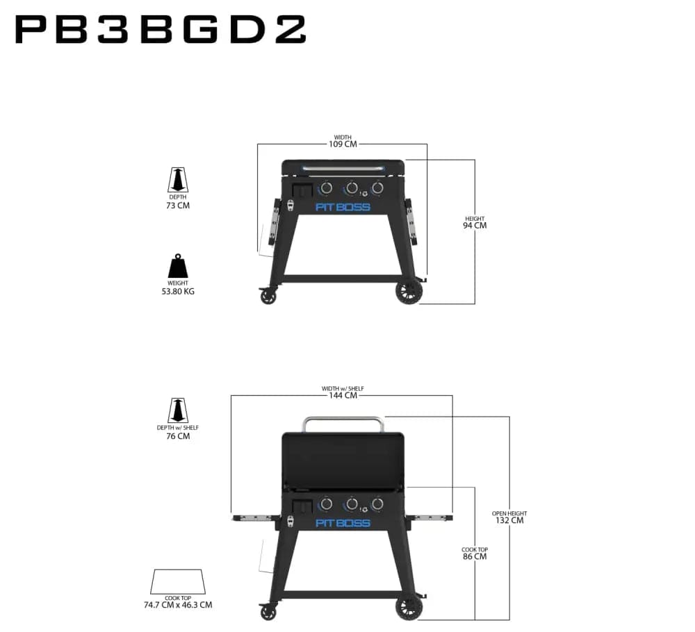 Pit Boss Grills | 3-Burner Ultimate Lift-Off Plancha + Free Tool Kit Gas Griddles