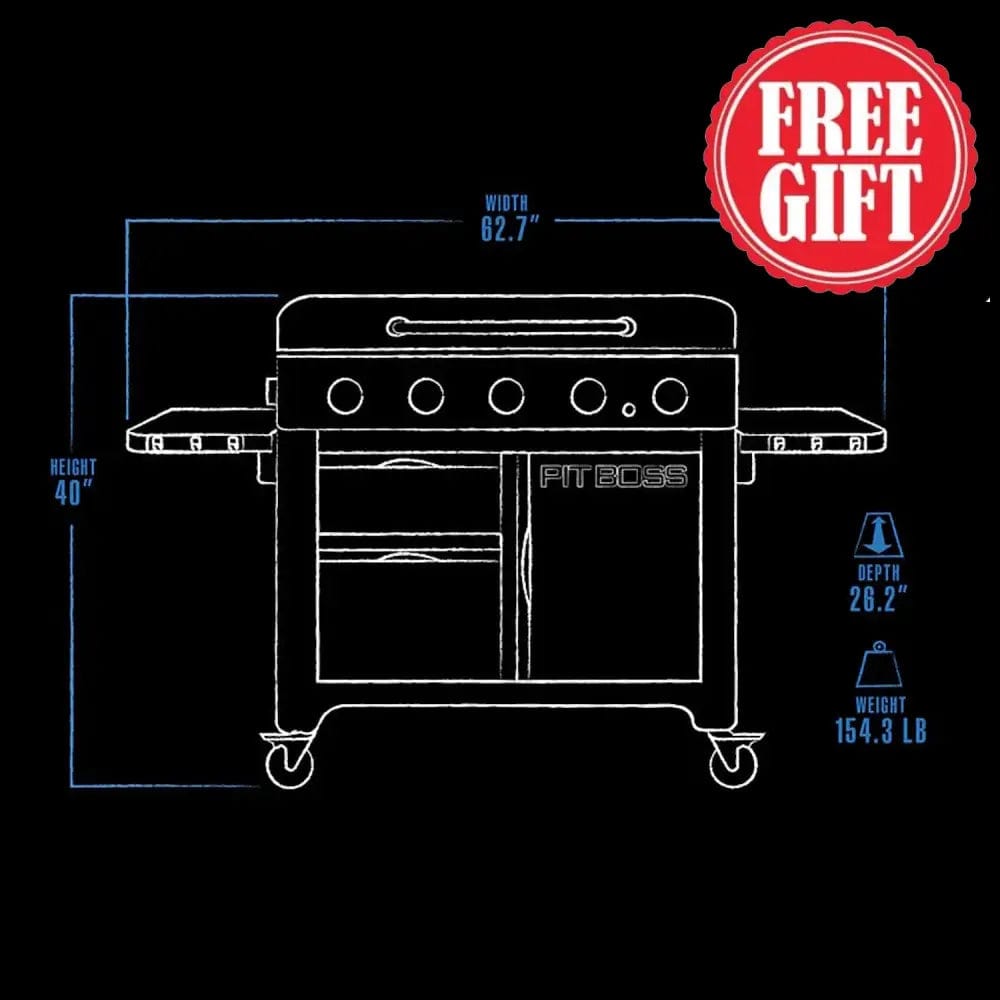 Pit Boss Grills | 5-Burner Ultimate Plancha + Free Tool Kit Gas Griddles