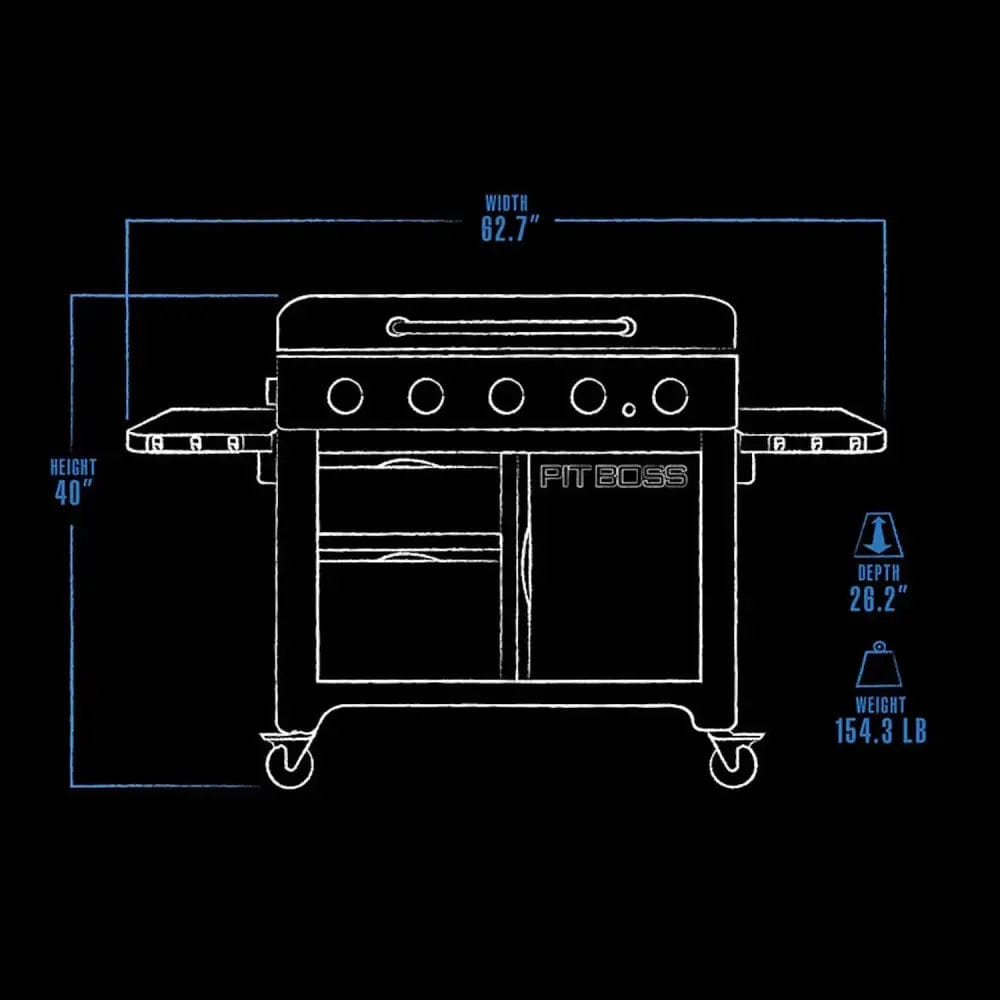 Pit Boss Grills | 5-Burner Ultimate Plancha + Free Tool Kit Gas Griddles