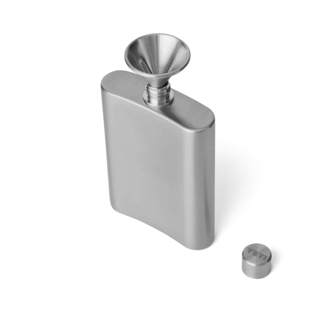 stainless steeel YETI Flask with a funnel