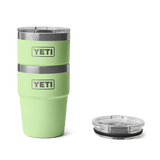 lid and YETI Rambler 16oz Stackable Cup lime stacked together 