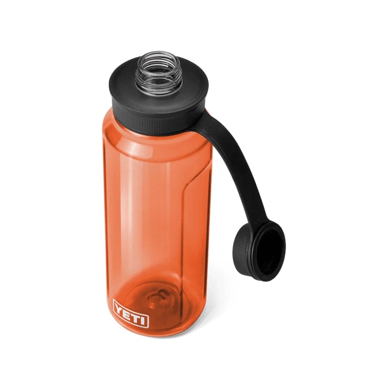 orange YETI Yonder Tether 34oz Water Bottle open