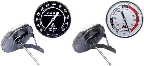 3'' Tel-Tru BQ325R Grill Thermometer (Black & Silver)
