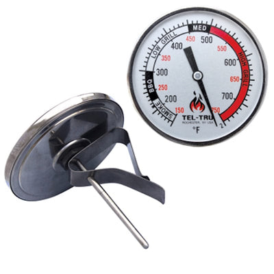 3'' Tel-Tru BQ325R Grill Thermometer (Black & Silver)