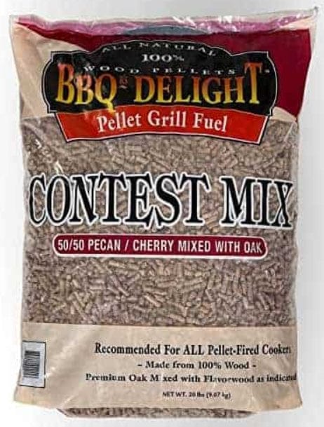 Front side of a 20lb-pack BBQr’s Delight Wood Pellet Grill Fuel – Contest Mix 