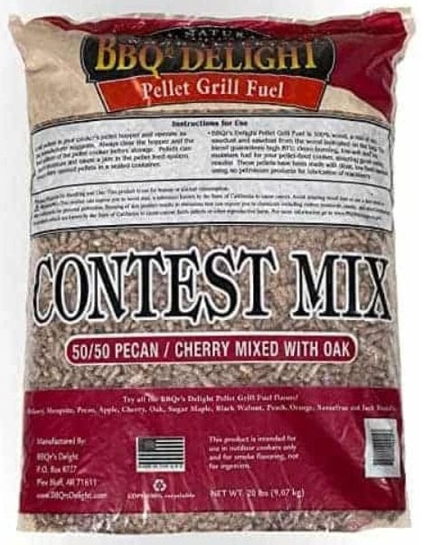 Back side of a 20lb-pack BBQr’s Delight Wood Pellet Grill Fuel – Contest Mix 