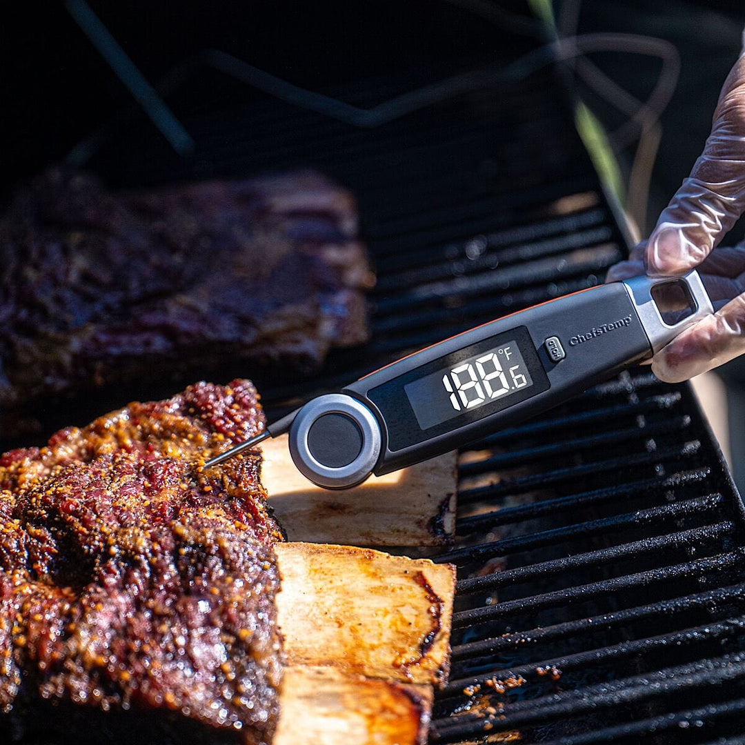 using Instant Read Meat Thermometer on meat