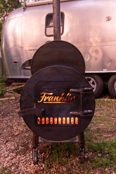 Aaron Franklin offset smoker firebox