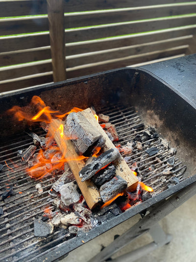 10 inch Wood Splits burned in a grill