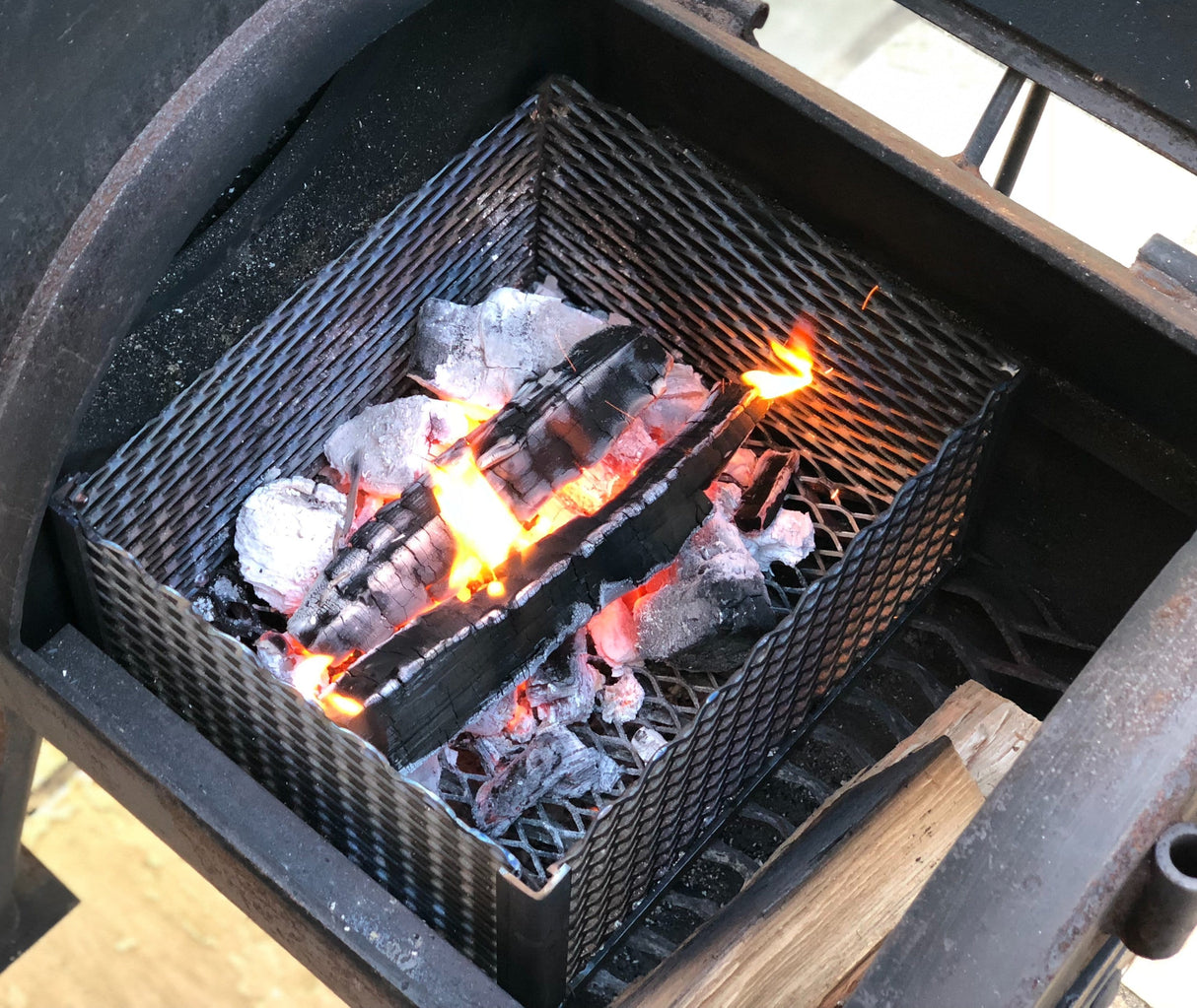 charcoal in a basket