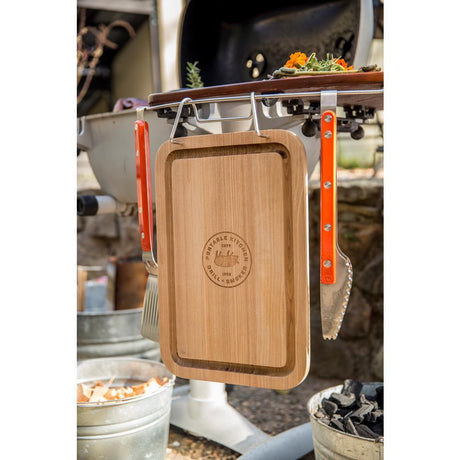 hanging PK Grills Teak Cutting Board 